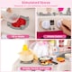 image 9 of COSTWAY Kids Kitchen Playset Corner Play Kitchen with Realistic Sounds-Pink