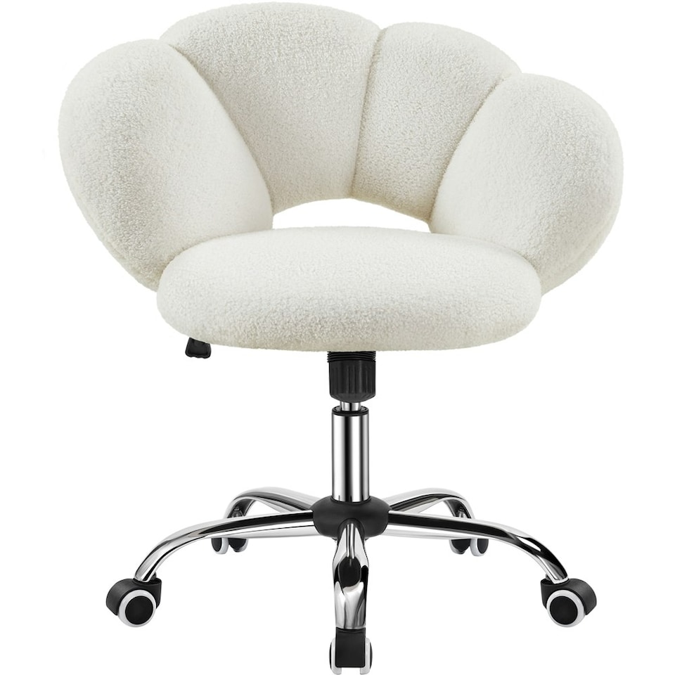 image 1 of Yaheetech Leisure Upholstered Desk Chair with Cloud-Shaped Backrest
