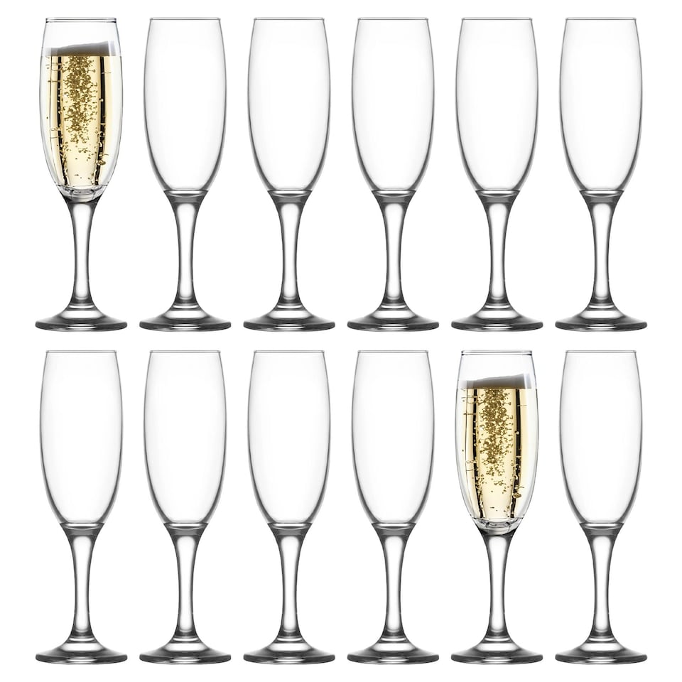 image 1 of LAV Empire Glass Champagne Flutes - 220ml - Pack of 12