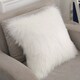 image 3 of Living and Home Square Fluffy Faux Fur Throw Pillow Cover, White, 50cm L x 50cm W