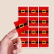 image 2 of Christmas Santa Belt Square Stickers 65mm - Sheet of 12