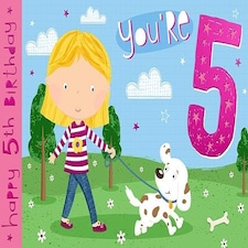 Words 'n' Wishes Traditional Happy 5th Birthday Greeting Card, Girl