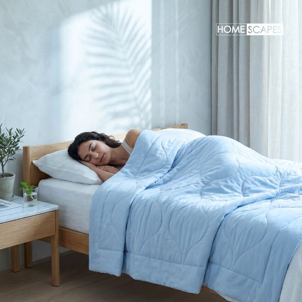 image 1 of Homescapes Luxury Cooling Blanket, Summer Coverless Duvet, Double