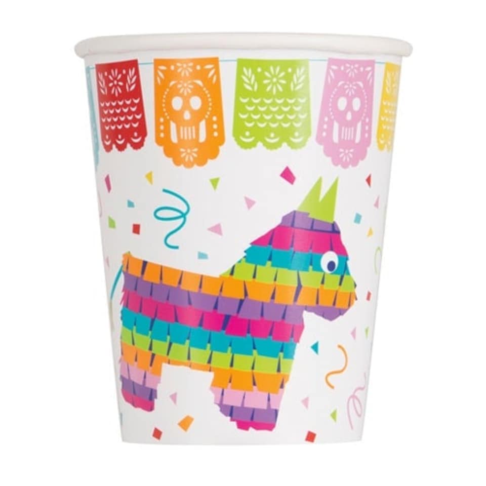 Mexican Fiesta Paper Cups 270ml - Pack of 8