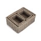 image 3 of Set of 4 Wicker Grey Wash Storage Tray | Brown | Grey Wash | Not provided