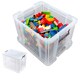 image 2 of 1 x Large Clear Stackable Nestable 10 Litre Storage Container With Clip Locked Lid & Strong Handles Clear