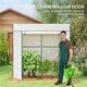 image 4 of Walk-in Garden Green House with Large Roll-up Door and 2 Mesh Windows, Green