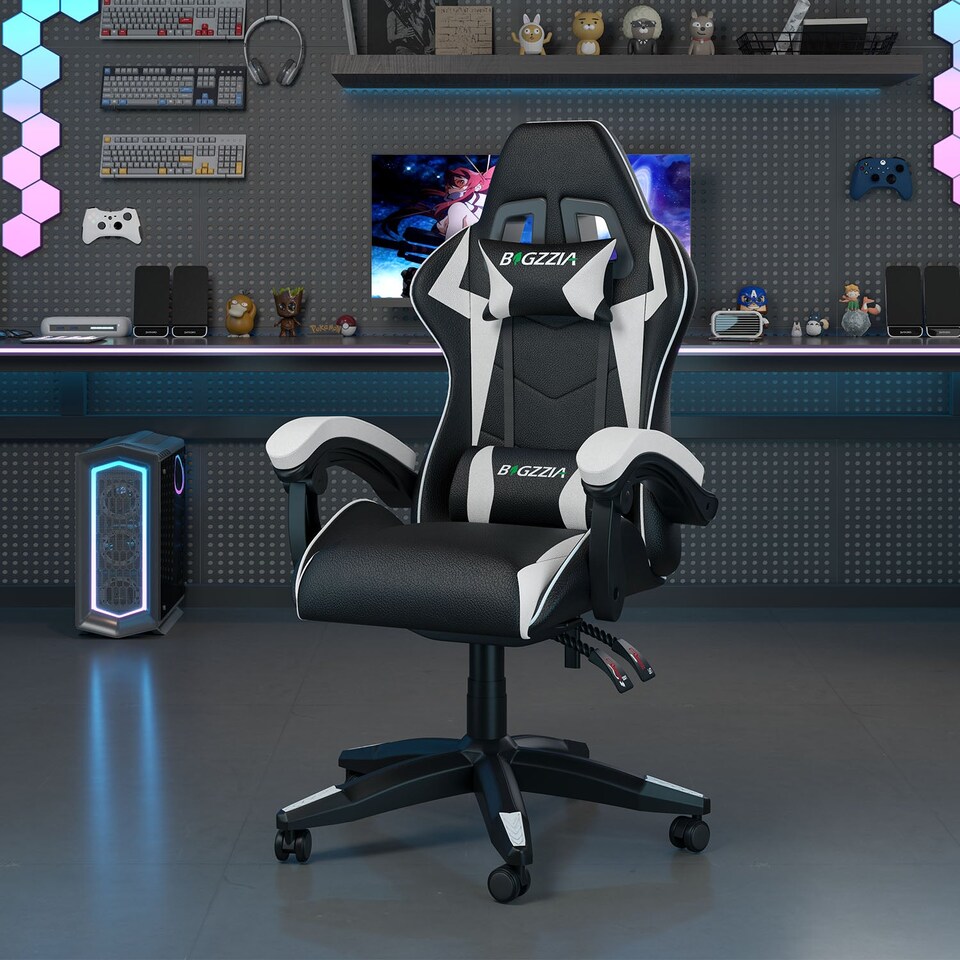 image 1 of Rattantree Reclining PU Leather Gaming Chair With Lumbar Support
