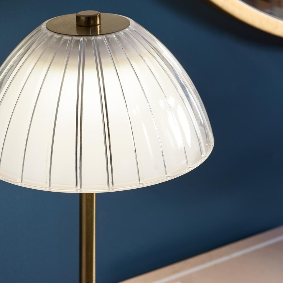 image 1 of OHS Ribbed Dome Bedside Lamp LED Rechargeable Cordless Night Light