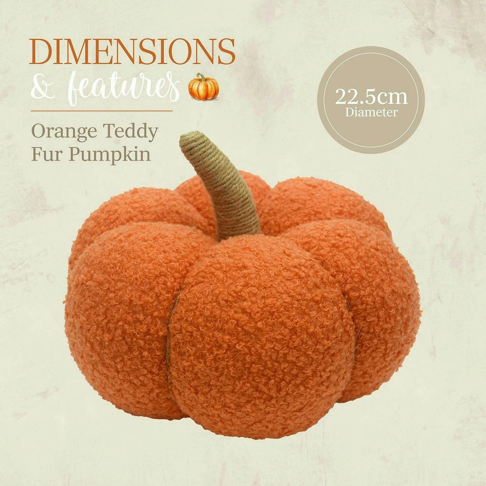 image 1 of Benross 9" Soft Pumpkin Decoration