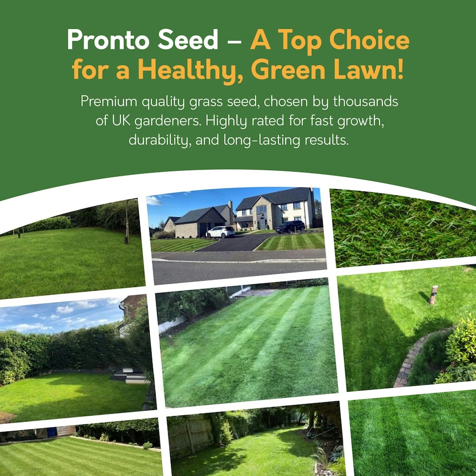 image 1 of Pronto Seed Grass Seed 1.4KG Premium Quality 84m2 Coverage for Overseeding, Fast Growing & Hard Wearing Lawn Seed, Defra Approved
