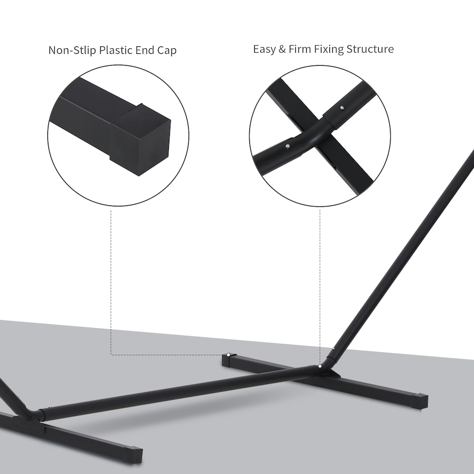 image 1 of Outsunny 3.6m Long Metal Hammock Stand Frame Replacement Garden Outdoor Patio 