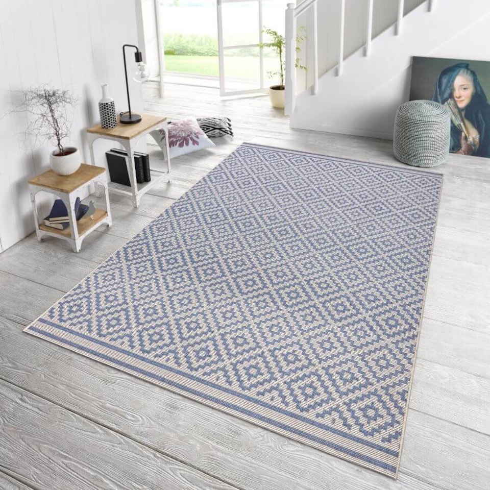 image 1 of The Rugs Raute Diamond Rug Indoor Outdoor Polypropylene Weatherproof Durable