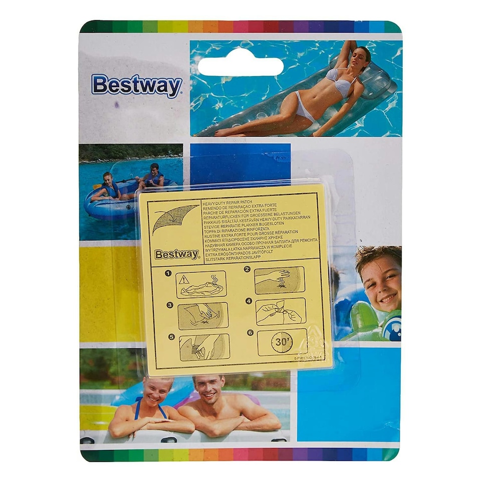 image 1 of Bestway Heavy Duty Inflatables 2.5" x 2.5"/6.5cm x 6.5cm Repair Patch