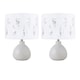 image 1 of Set of 2 Tuscan - White Ceramic Lamps with White Fern Shade | White | White | Large | 2
