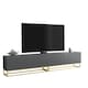 image 1 of Modular TV Unit 200cm Grey Matt with Fluted Fronts and Gold Base Grey