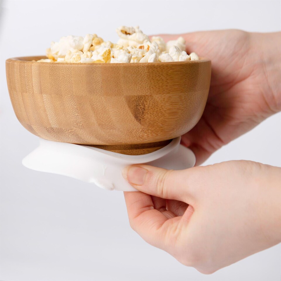 image 1 of Tiny Dining Children's Bamboo Suction Llama Dinner Set - White