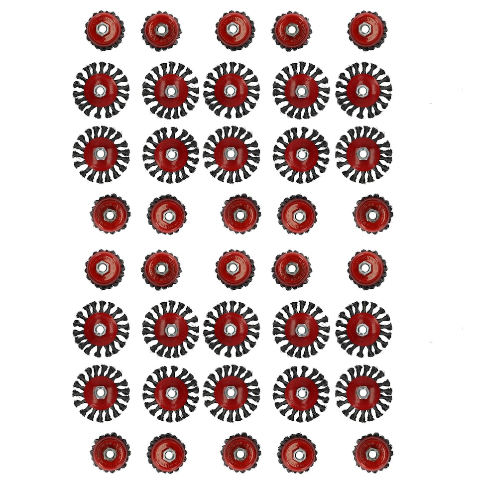 image 1 of 40pc Cup Bevel Wire Twist Brush Rust Paint Removal For 4-1/2" 115mm Grinders