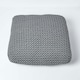 image 3 of Homescapes Grey Square Cotton Knitted Pouffe Floor Cushion