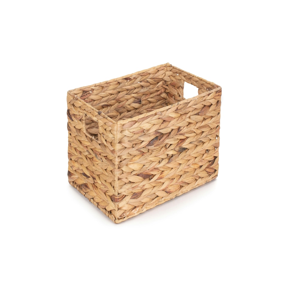 image 1 of Water Hyacinth Rectangular Storage Basket Brown | Brown | M