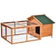 image 1 of PawHut Rabbit Hutch, Guinea Pig Hutch Outdoor Detachable Cage w/ Tray & Roof