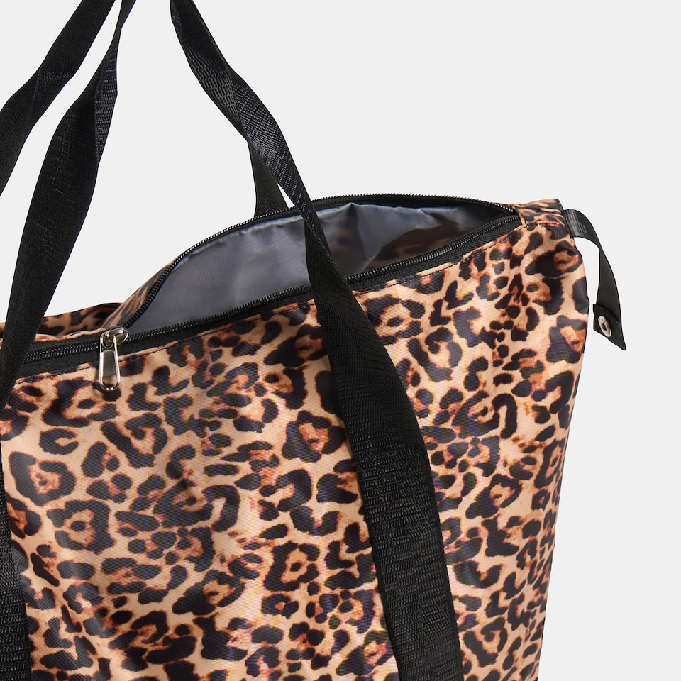image 1 of OHS Leopard Weekend Travel Bag Expandable Cabin Gym Duffel