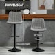image 3 of HOMCOM Set Of 2 Microfibre Retro Tub Bar Stools Metal Frame Footrest Seat Grey