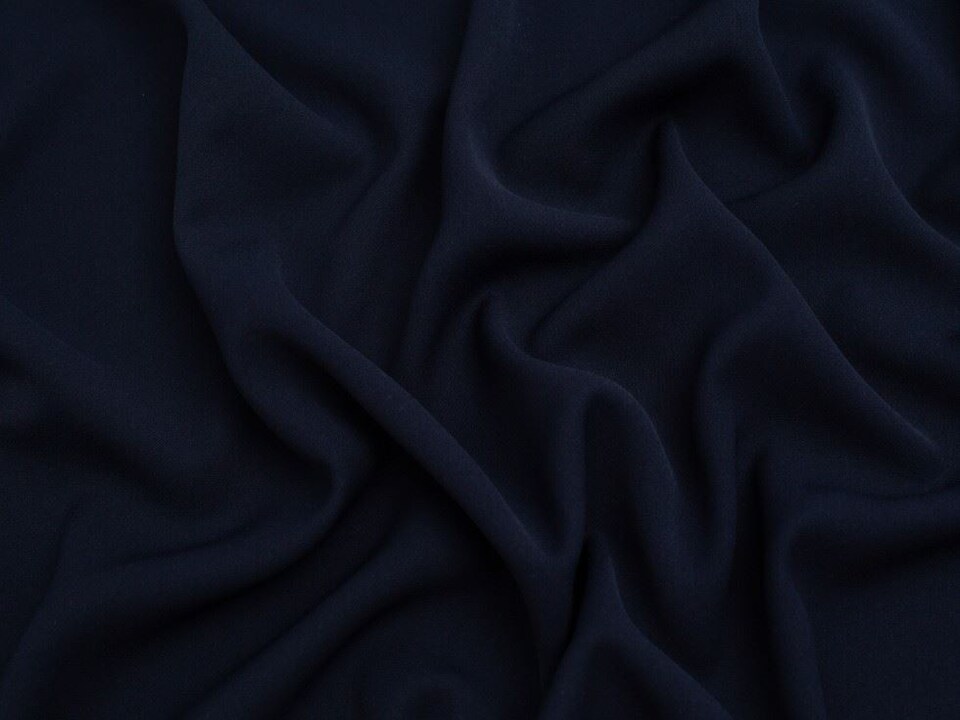 Minerva Core Range Navy Prestige Polyester Crepe Fabric for Dressmaking, 150cm / 59" Wide - per metre