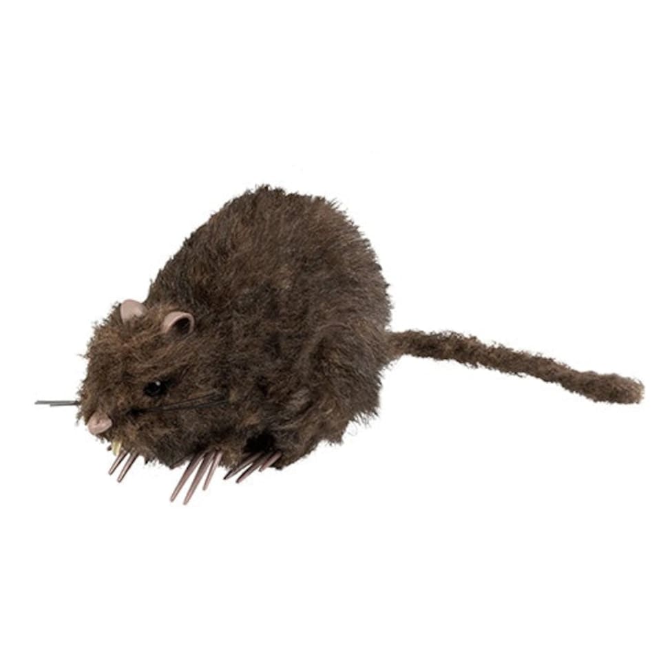 Fluffy Rat Rodent Halloween Decoration 15cm