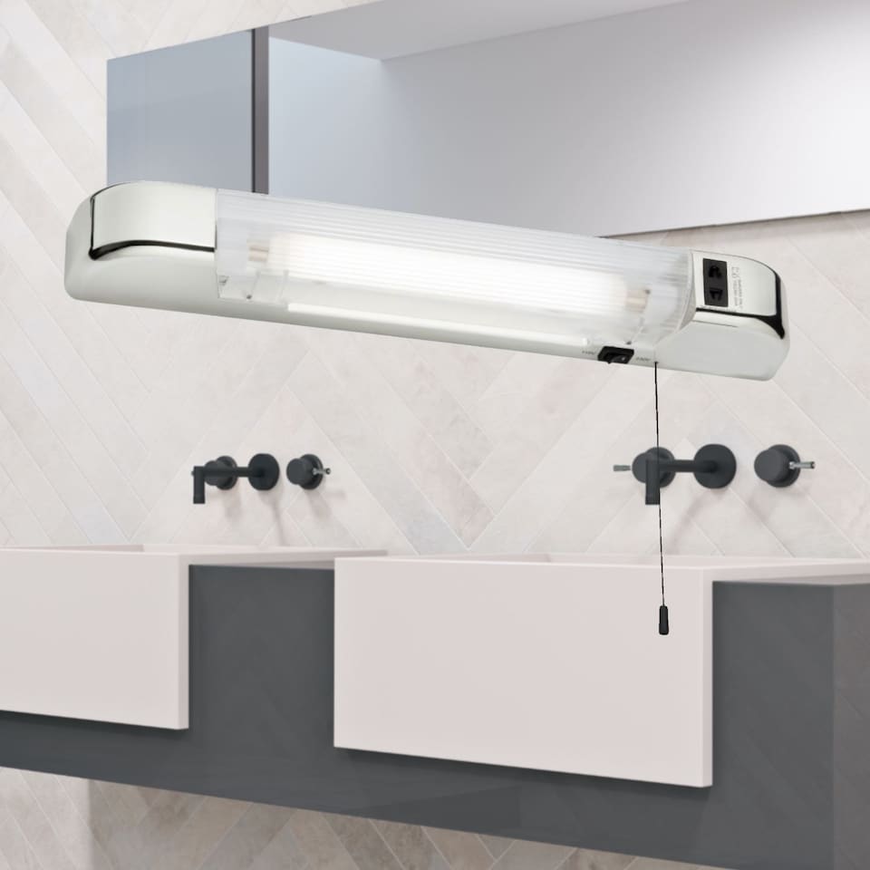 image 1 of Rise - Chrome Bathroom Shaver Light | Chrome | White | 1