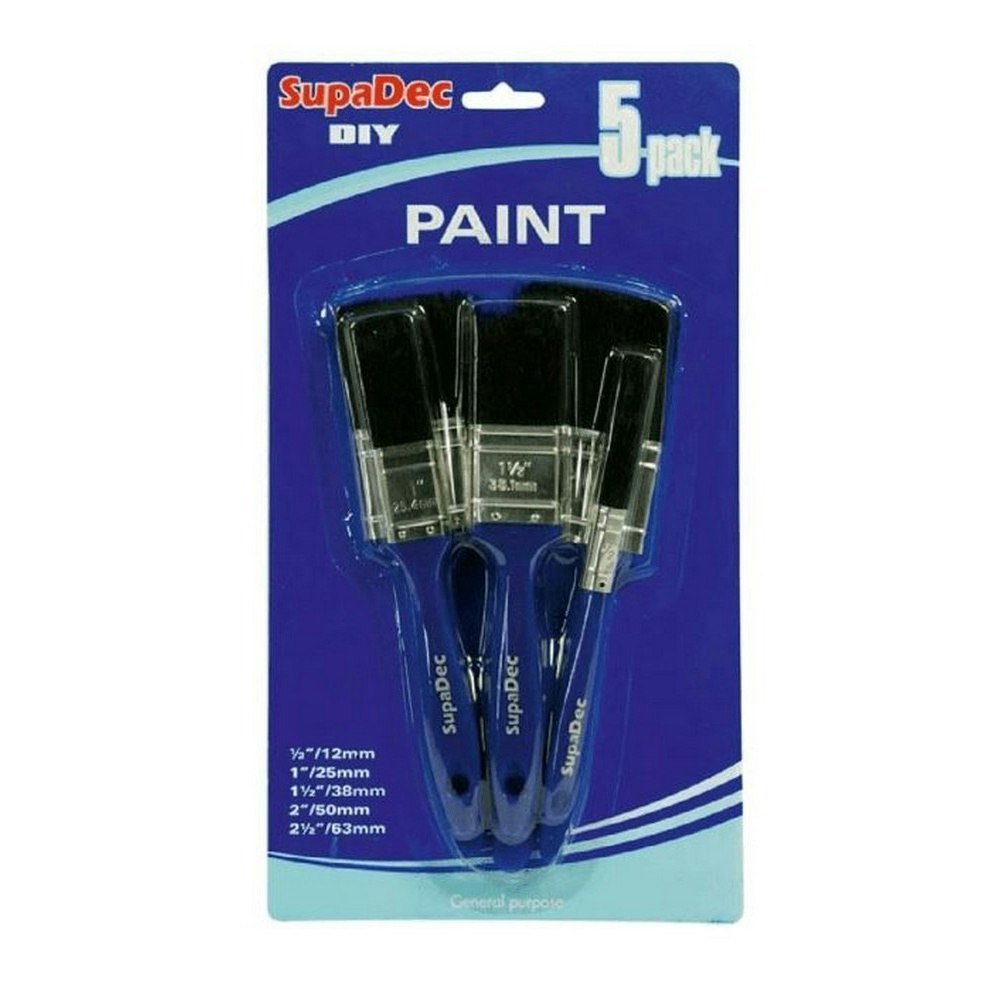 SupaDec Paint Brush Set (5 Pack) - Blue/Black - One Size