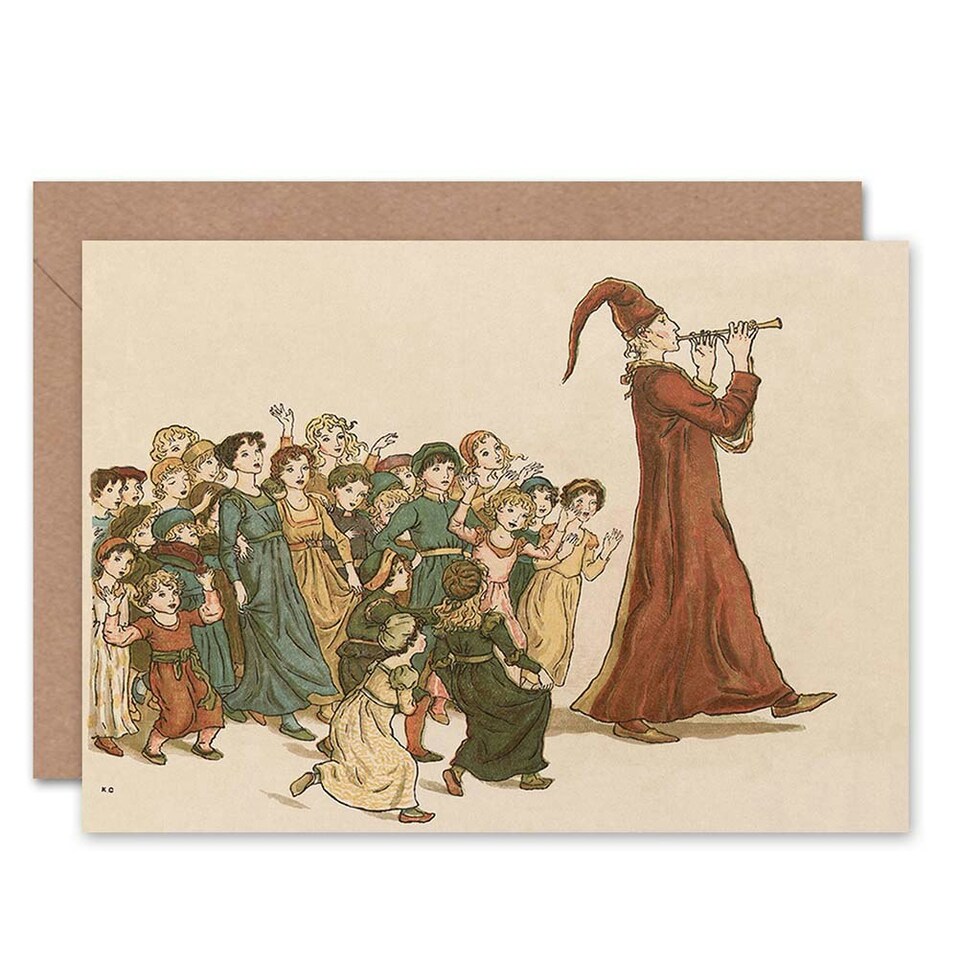 image 1 of Greenaway Pied Piper Hamelin Vintage Art Card
