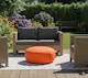 image 3 of Bean Lazy Outdoor Water Resistant Orange Round Pouffe