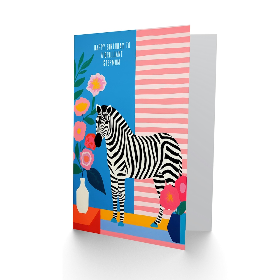 image 1 of Step Mum Colourful Modern Bright Stripes Her Birthday Card