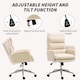 image 5 of HOMCOM Home Office Chair, Upholstered Sherpa Fleece Desk Chair with Height Adjustable, Tilt Function and 360 Swivel Wheels for Home Office and Study Room, Cream White | Cream