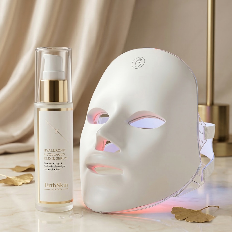 image 1 of Erth Skin London Revive & Hydrate Skin Therapy Set (Skin Retreat & Renew Light Therapy Face Mask + Ha Serum 60ml
