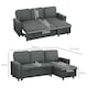 image 3 of HOMCOM Pull Out Sofa Bed L Shape w/ Reversible Chaise Dark Grey Grey