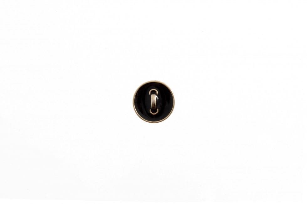 Trimits Black & Gold 15mm Faux Stitch Shank Buttons for Dressmaking - each