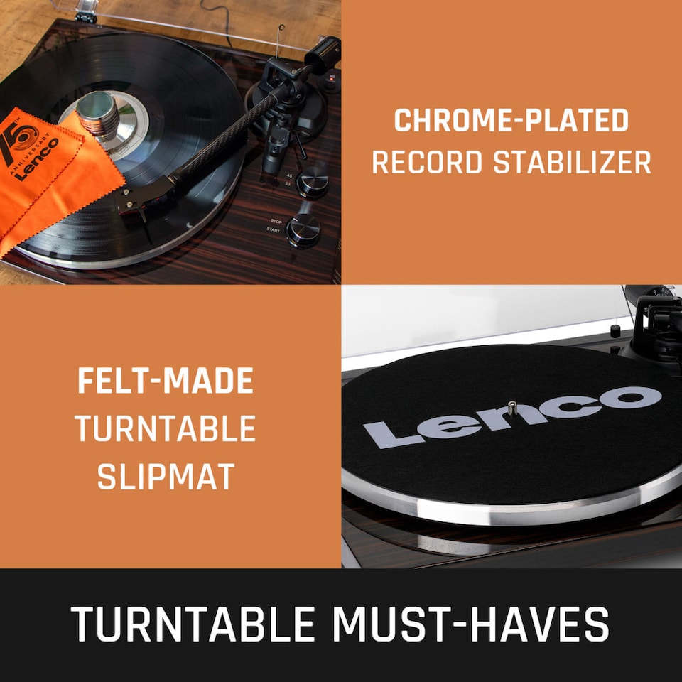 image 1 of Lenco LBT-345WA - Turntable with Bluetooth Connectivity, Walnut