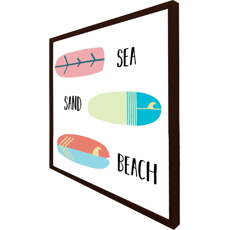 image 1 of Sea, sand, surf, beach (Picture Frame) Grey | S
