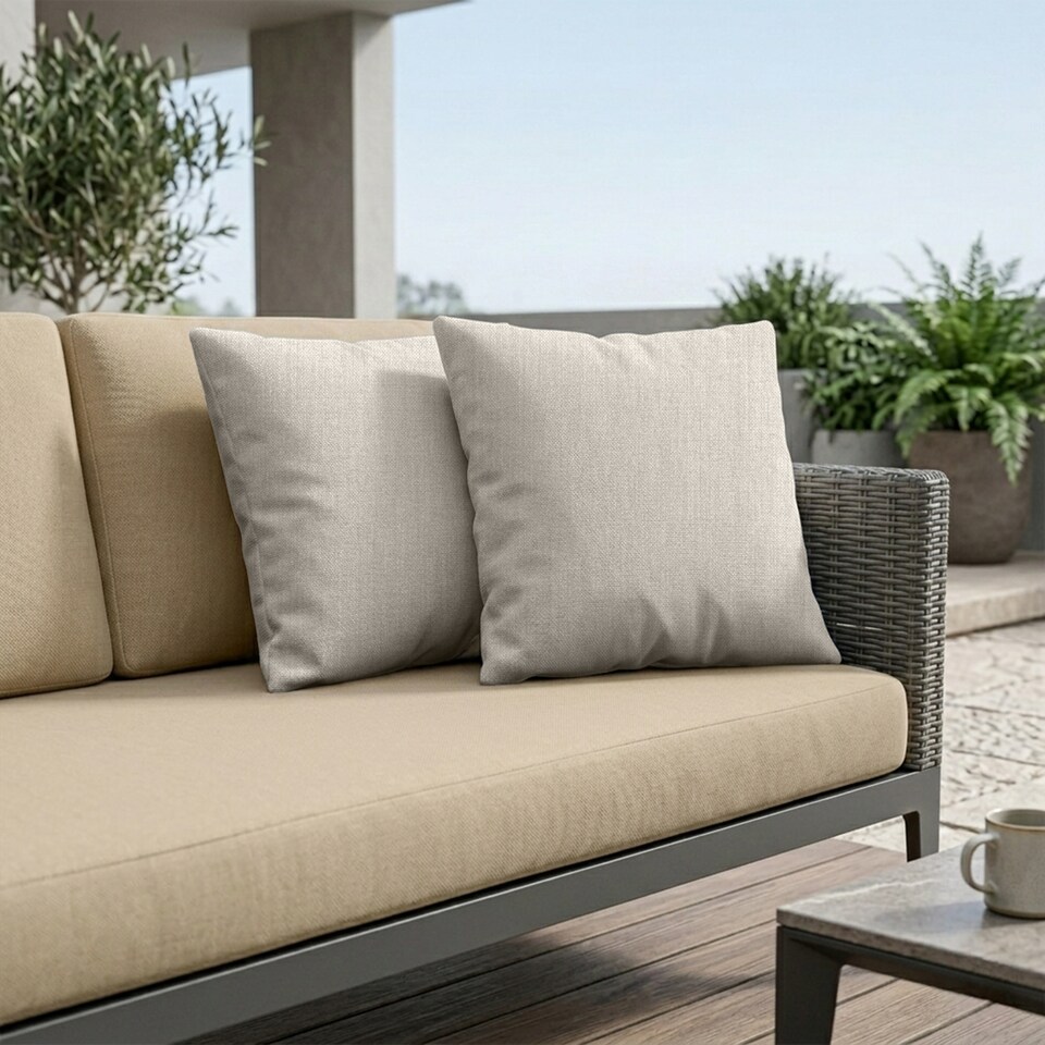 image 1 of Covers&All Sunbrella Throw Pillows Set of 2, Square 20 in x 20 in, Cast Ash