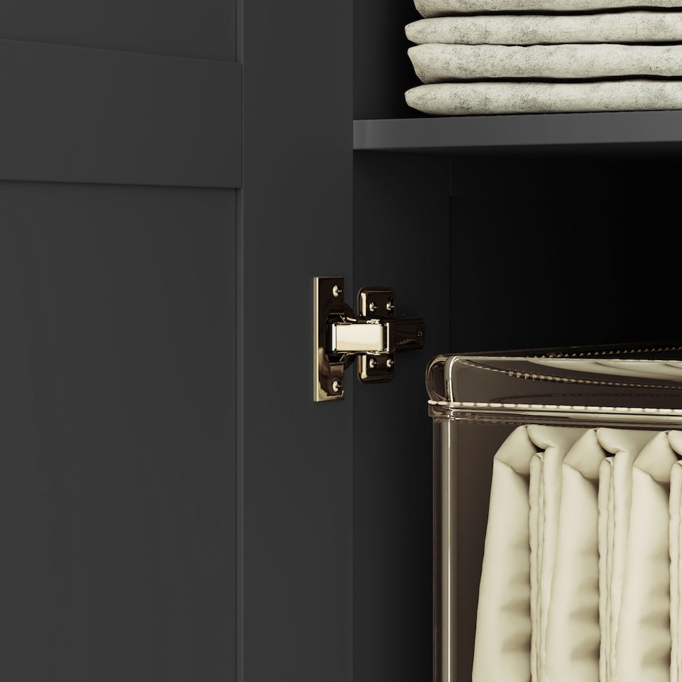 image 1 of HOMCOM 2 Door Wardrobe for Bedroom, Double Wardrobe with Shelves and Hanging Rail, Modern Bedroom Furniture, 80x54x180cm, Black