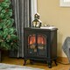 image 2 of HOMCOM Free standing Electric Fireplace Stove W/ LED Fire Flame Effect Black