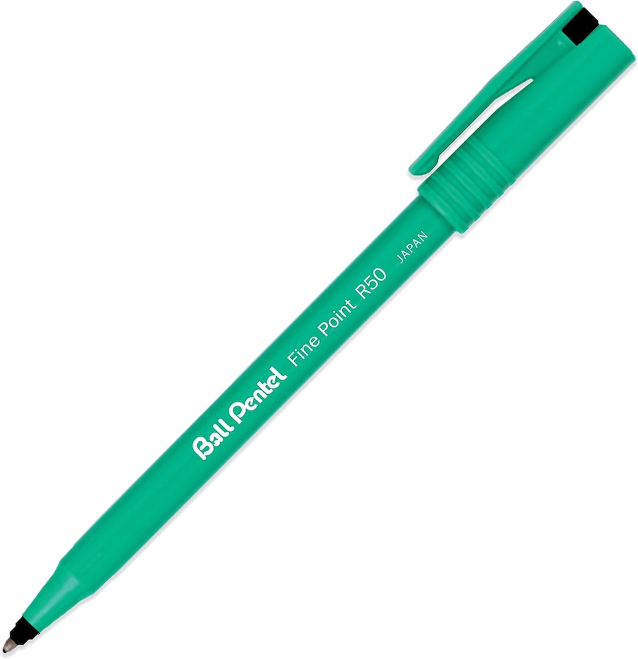 image 1 of Pentel R50 Fine Point Liquid Ink Rollerball Pens 0.8mm Pack of 12