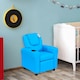 image 2 of HOMCOM Kids Recliner Chair w/ Cup Holder, PU Leather Children Lounger, Blue Blue