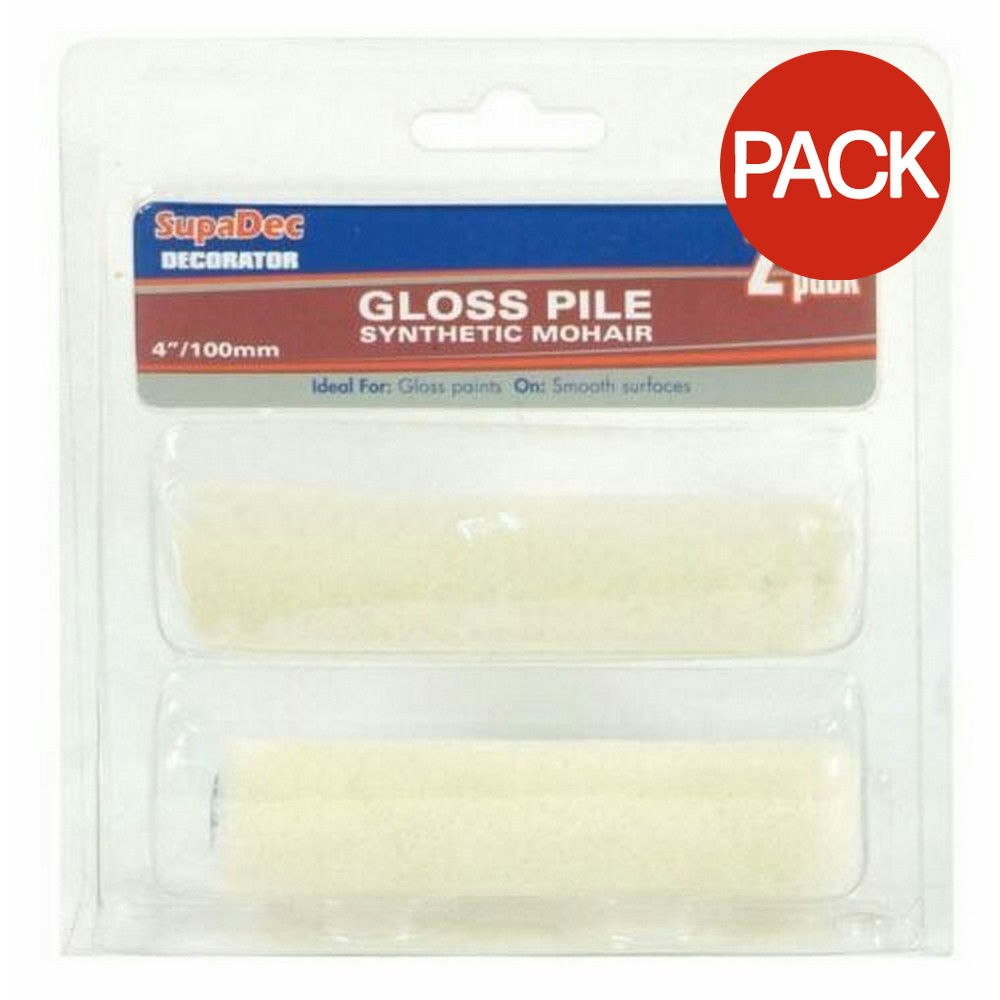 SupaDec Mini Gloss Roller (Pack of 2) - Cream - 100mm