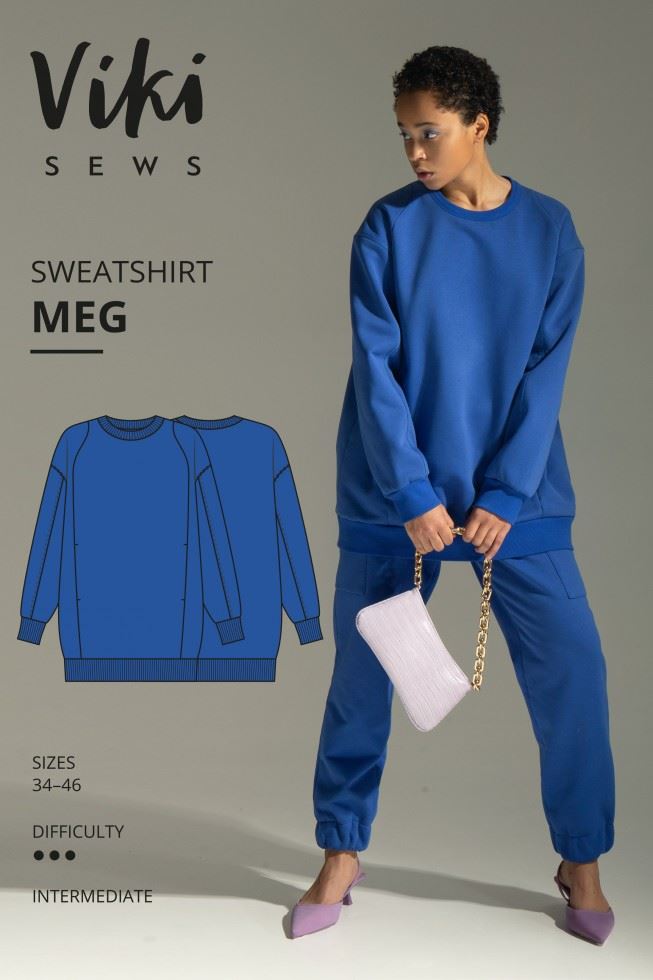 Vikisews Meg Sweatshirt Paper Sewing Pattern – Women’s Tops & Sweaters, UK Sizes Uk 4–16, Intermediate