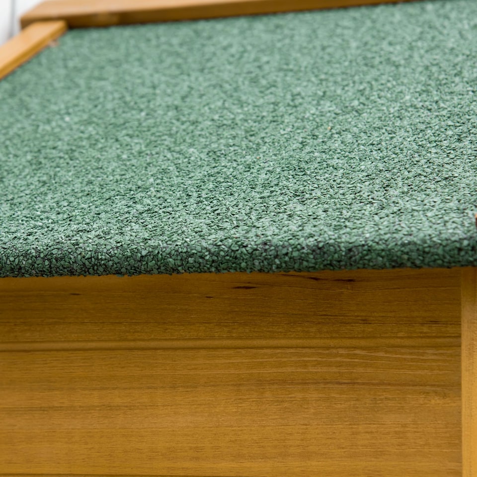 image 1 of Outsunny Wooden Garden Storage Shed Utility Gardener Cabinet w 3 Shelves, Tiltedfelt Roof and Two Lockable Doors, 79cm x 49cm x 191.5cm, Natural wood effect