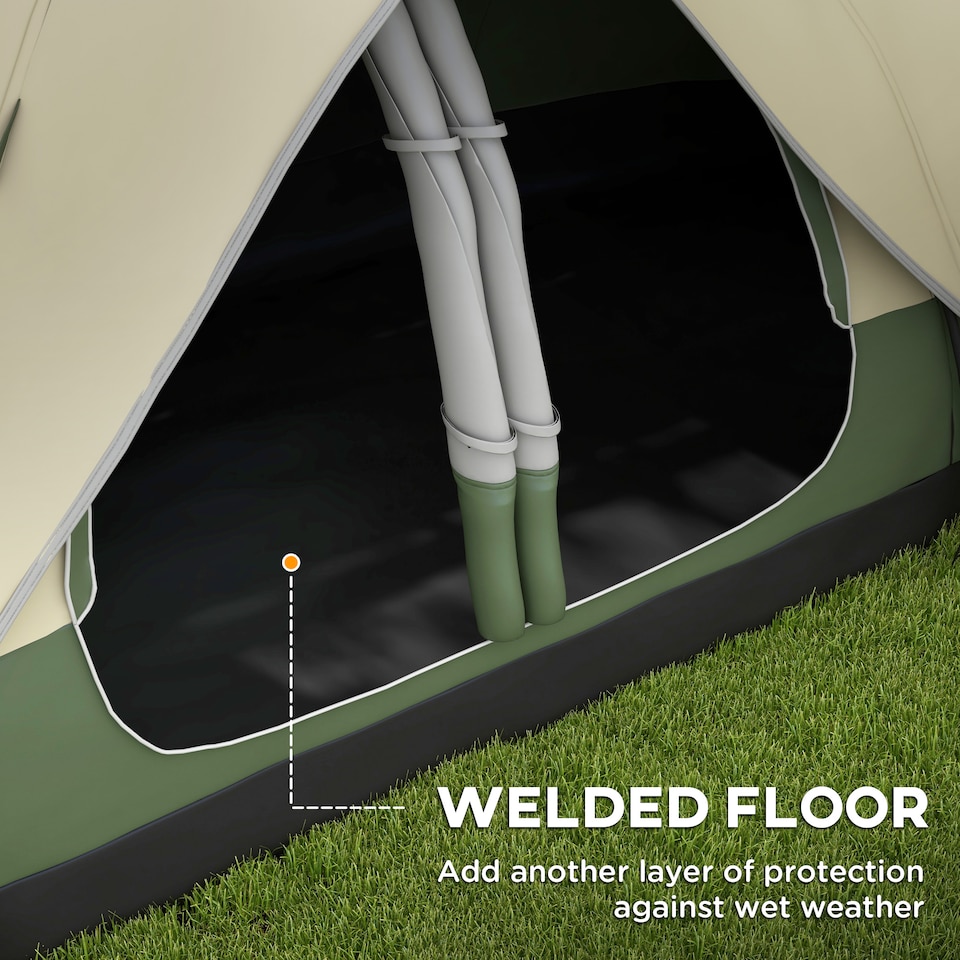 image 1 of Outsunny 2 Room Camping Tent with Rainfly & Screen Panels