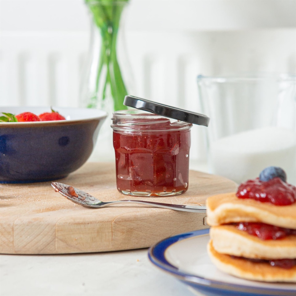 image 1 of Argon Tableware Glass Jam Jars with Lids - 150ml - Pack of 6